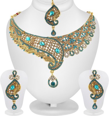 SPARGZ Alloy Gold-plated Blue Jewellery Set(Pack of 1)