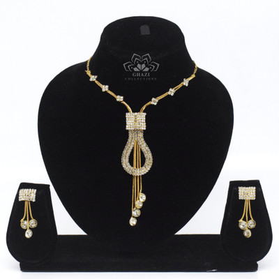 GHAZI COLLECTIONS Brass Gold-plated Gold, White Jewellery Set(Pack of 1)