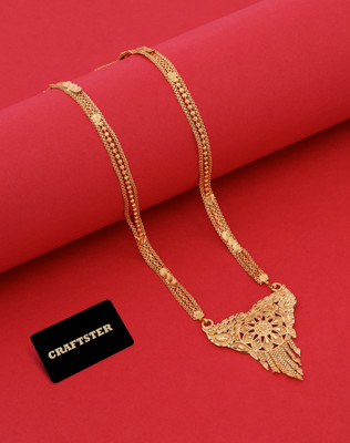 CRAFTSTER One gram gold 24 Inch Long fancy nallapusalu dandalu mangalsutra for women Copper Mangalsutra