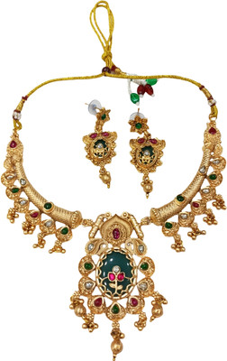 PAYAL STORE Brass Gold-plated Multicolor Jewellery Set(Pack of 1)