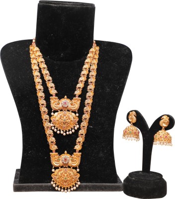 Ethnicking Brass, Alloy Gold-plated Multicolor Jewellery Set(Pack of 1)