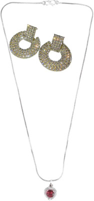 SRK Fashions Alloy Red, Silver Jewellery Set(Pack of 1)