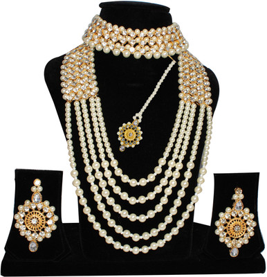 Nifty Mother of Pearl Gold-plated White Jewellery Set(Pack of 1)