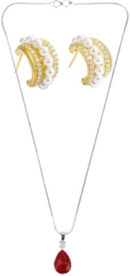 asthacollection Stone Red, Gold Jewellery Set(Pack of 1)