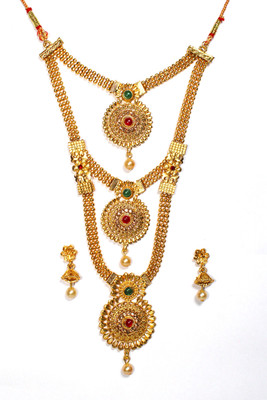 Nifty Alloy Gold-plated Gold Jewellery Set(Pack of 3)