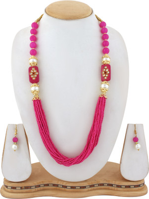 Shine Hub Alloy Gold-plated Ruby Red Jewellery Set(Pack of 1)