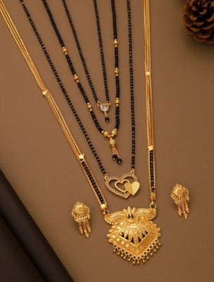 verent Brass Gold-plated Gold, Black Jewellery Set(Pack of 5)