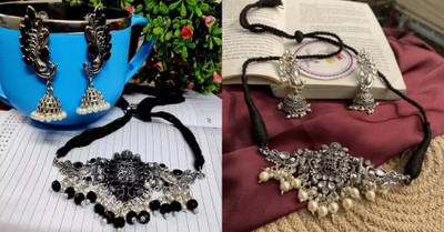 SZN Oxidised Silver, Alloy Silver Jewellery Set(Pack of 2)