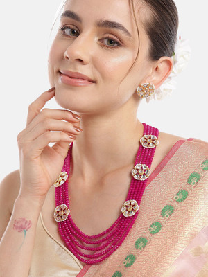 ANOUK Brass Gold-plated Pink Jewellery Set(Pack of 1)