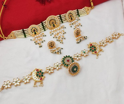 LJJEWELLER Alloy Gold-plated Multicolor Jewellery Set(Pack of 1)