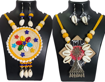 Loknath Handcraft Fabric Multicolor Jewellery Set(Pack of 2)
