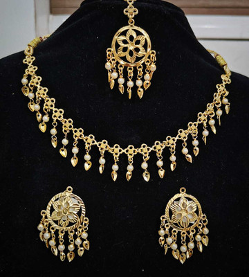 Kashtbhanjan Enterprise Brass Gold-plated Gold Jewellery Set(Pack of 1)