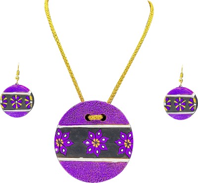 Creative Canal Terracotta Purple Jewellery Set(Pack of 3)