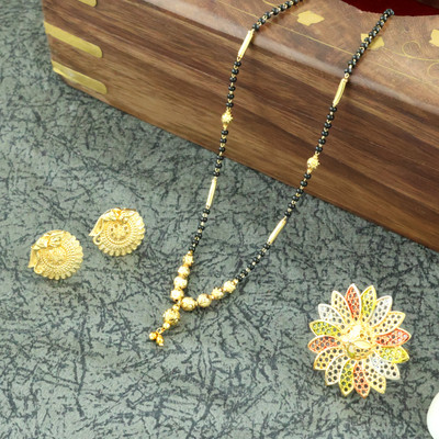 Bhagya Lakshmi Alloy Gold-plated Gold Jewellery Set(Pack of 1)