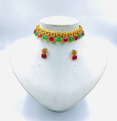 chetna art Alloy Gold-plated Multicolor Jewellery Set(Pack of 1)