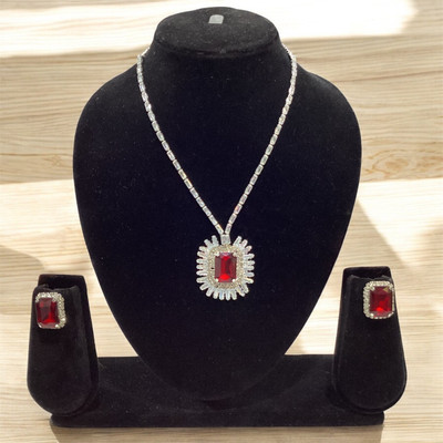 JASH Alloy Maroon Jewellery Set(Pack of 1)