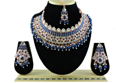 VATSALYA creation Alloy Gold-plated Blue Jewellery Set(Pack of 1)