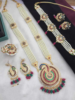 Maytreline Brass Gold-plated Multicolor Jewellery Set(Pack of 1)