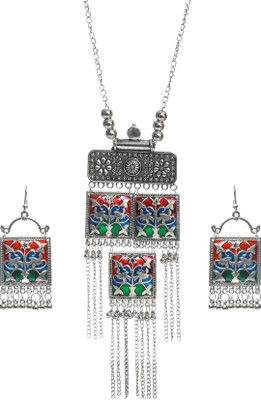 PRASUB Alloy Sterling Silver Multicolor Jewellery Set(Pack of 1)