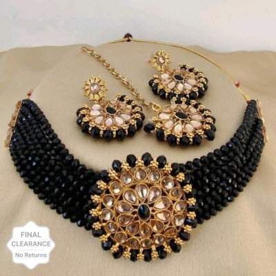 shivay Alloy Gold-plated Black Jewellery Set(Pack of 1)