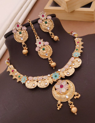 TKRB SALES Copper Gold-plated Gold Jewellery Set(Pack of 1)