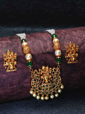 CHARMING JEWELS Alloy Gold-plated Green Jewellery Set(Pack of 1)