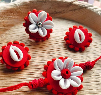 FASHION HOUSE Fabric Red Jewellery Set(Pack of 1)