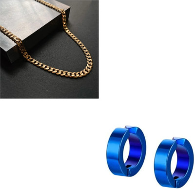 MAATRCHAAYA Stainless Steel Gold-plated, Sterling Silver Gold, Blue Jewellery Set(Pack of 2)