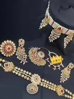 ramimitation Alloy Gold-plated Red Jewellery Set(Pack of 6)
