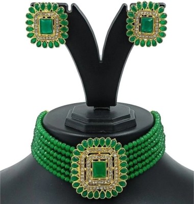 HARITA Brass Gold-plated Green, Gold Jewellery Set(Pack of 1)