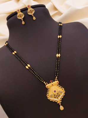 sakimo Brass Gold-plated Gold Jewellery Set(Pack of 1)