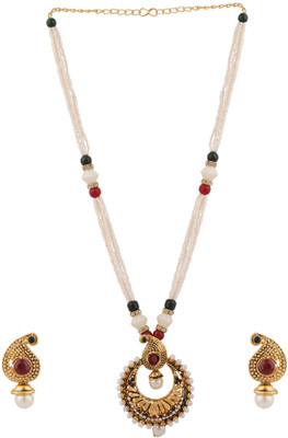 Styylo Jewels Brass Gold-plated White Jewellery Set(Pack of 3)