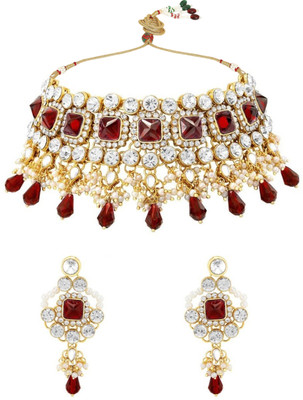 fabula Alloy Gold-plated Pink, Pink Jewellery Set(Pack of 2)