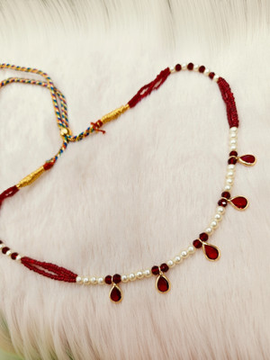 MK Gallery Brass Gold-plated Red, White, Gold Jewellery Set(Pack of 1)