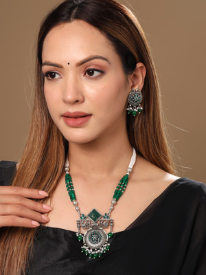 YELLOW CHIMES Metal Green Jewellery Set(Pack of 3)