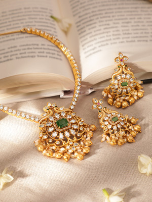 RUBANS Brass Gold-plated Gold Jewellery Set(Pack of 1)