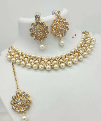 AMHRIK IMITATION Brass Brass Gold Jewellery Set(Pack of 1)