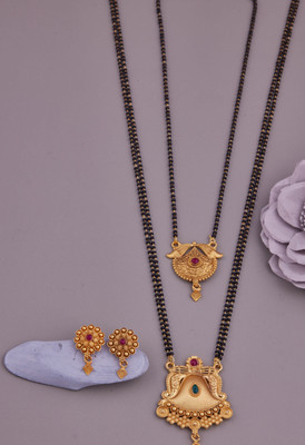 house of common Brass Gold-plated Gold Jewellery Set(Pack of 3)