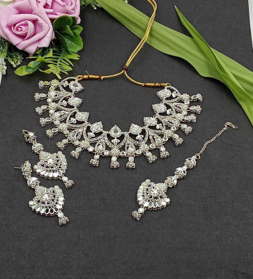Ruhi Alloy Gold-plated Silver Jewellery Set(Pack of 1)