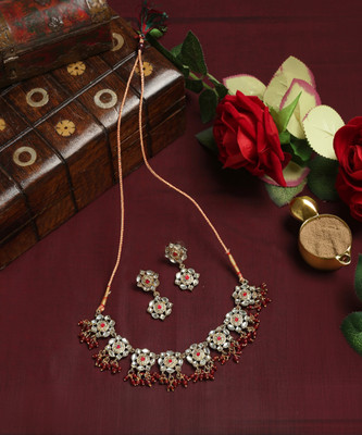 ANOUK Alloy Gold-plated Maroon Jewellery Set(Pack of 3)