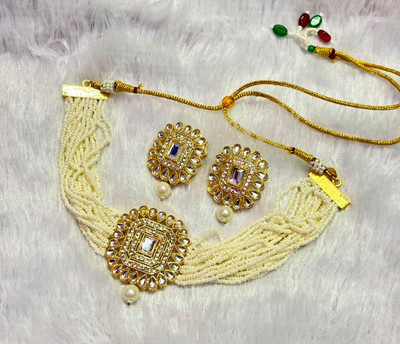 SHYAM Alloy Gold-plated White Jewellery Set(Pack of 1)
