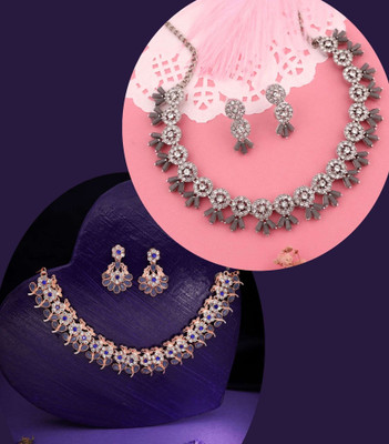 Divastri Brass Gold-plated Multicolor Jewellery Set(Pack of 1)