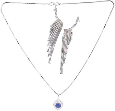 SRK Fashions Alloy Blue, Silver Jewellery Set(Pack of 1)