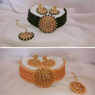 Ruhi Alloy Gold-plated Multicolor Jewellery Set(Pack of 2)