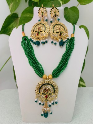 Maruti Rajasthan MARUTI Beads Gold-plated Plated Copper Necklace Set