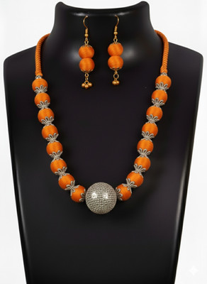 A S enterprize Oxidised Silver Orange Jewellery Set(Pack of 1)