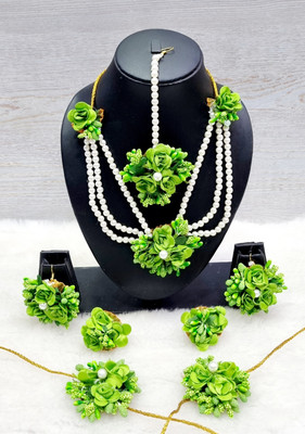 kalp creations Fabric Green Jewellery Set(Pack of 1)