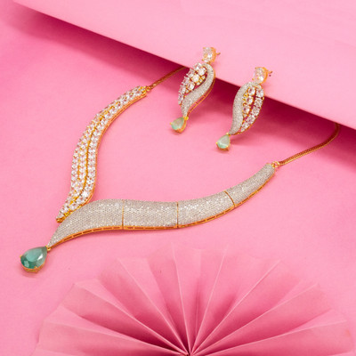 Swapna Jewels Brass, Alloy Gold-plated Turquoise, Gold Jewellery Set(Pack of 3)