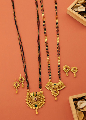 EthnicEmbrace Alloy Gold-plated Gold Jewellery Set(Pack of 6)