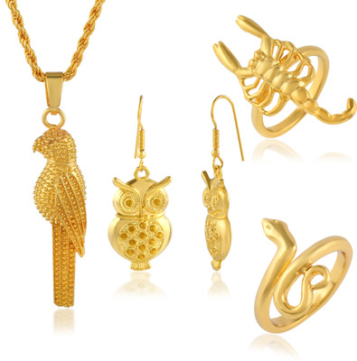 memoir Brass Gold-plated Yellow Jewellery Set(Pack of 4)
